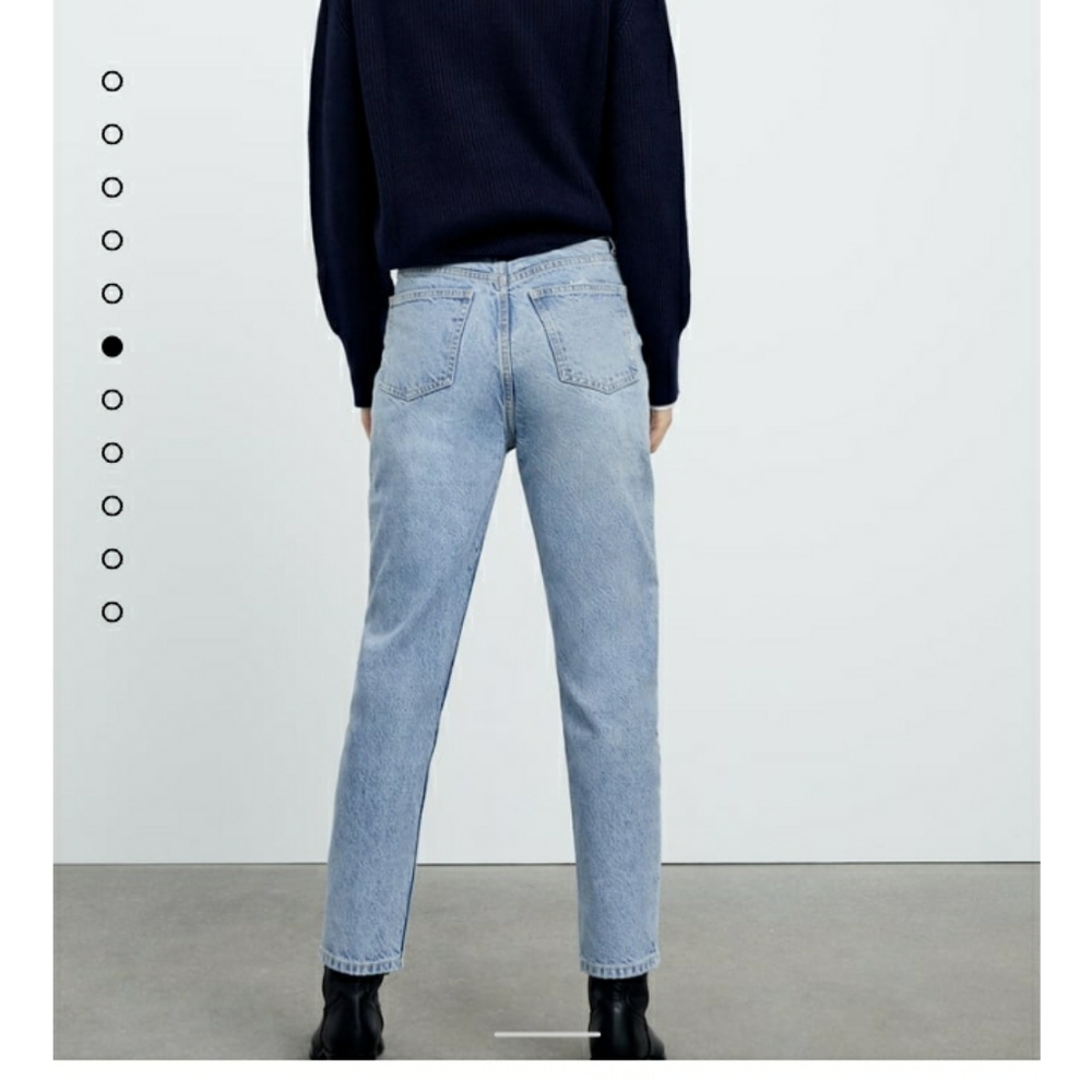 Zara High Rise Mom Jeans Lightwash Blue Denim Size 0 NEW With Tags NWT - Picture 5 of 13